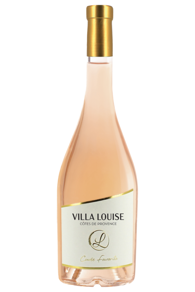bouteille de vin rosé cuvée favorite villa louise côtes de Provence